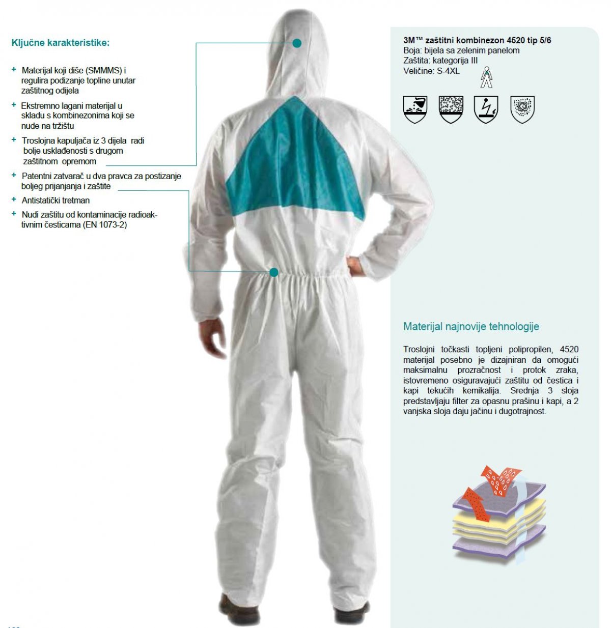 3M 4520 Zaštitni kombinezon