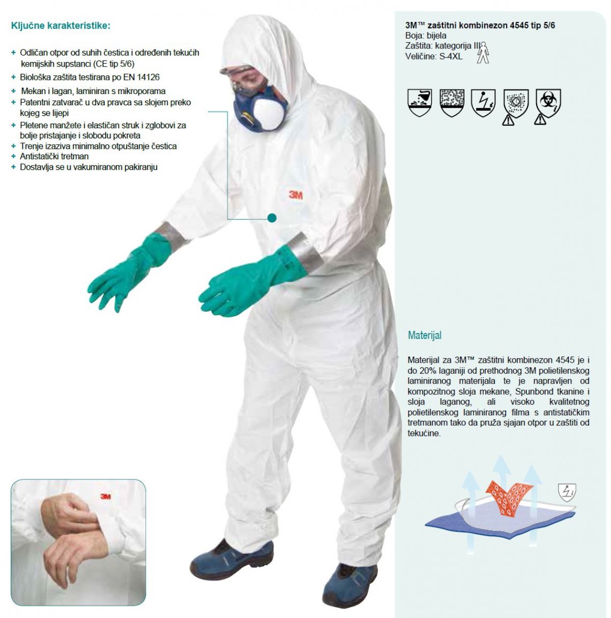 3M 4545 Zaštitni kombinezon