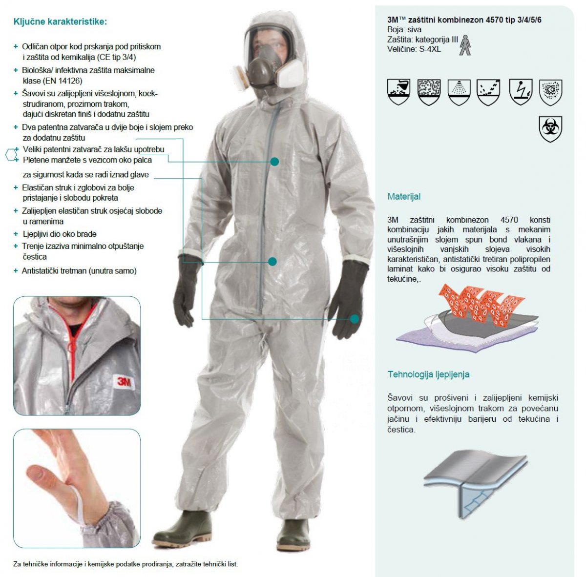 3M 4570 Zaštitni kombinezon